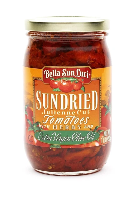 16 Oz Bella Sun Luci Sun Dried Tomatoes Julienne Cut in Olive Oil