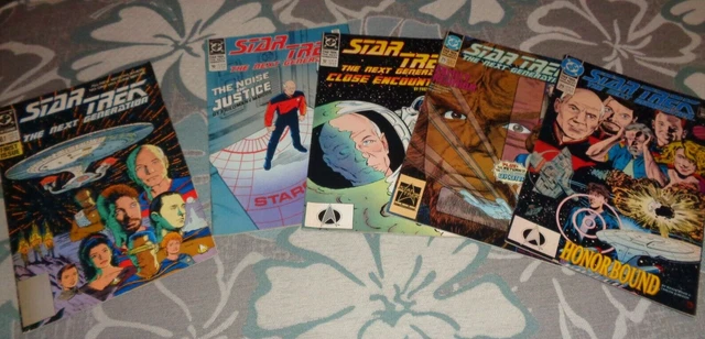 STAR TREK NEXT GENERATION 1989 DC COMIC 1st ISSUE + 4 OTHER STAR TREK TNG COMICS