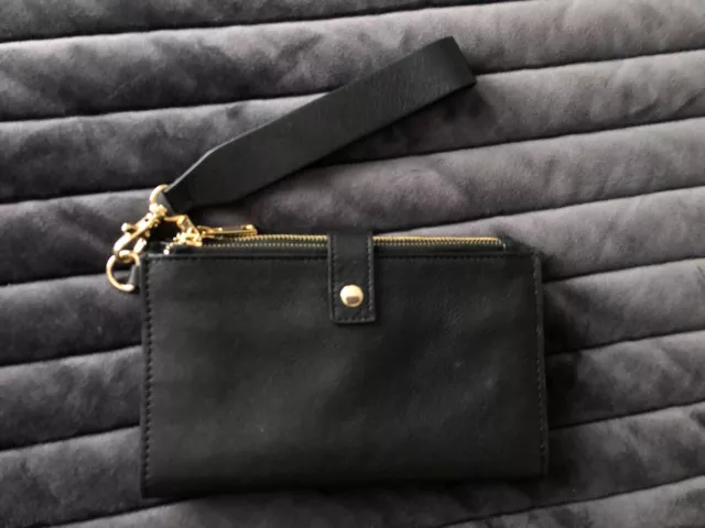 Mint Velvet Gorgeous Black Leather Purse Wallet With Removable Strap.