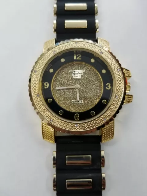 TECHNO PAVE Quartz Watch Stainless Steel Back Water Resistant 70.00 PicClick
