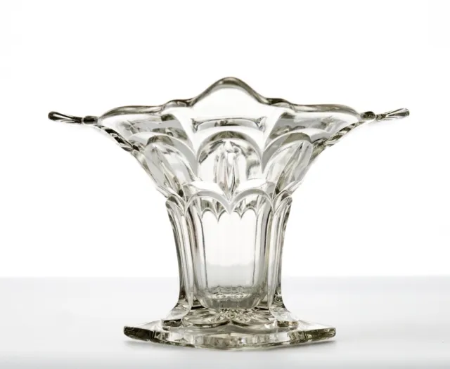 GLASS VASE ART DECO CLEAR SALISBURY PATTERN BY BAGLEY 1930's