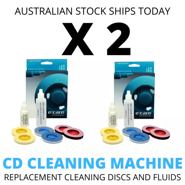 2 x Blue Ray CD DVD Cleaning Polish Repair Machine Refill Kit Pads Fluid PC7189