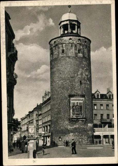 Postkarte AK PK Görlitz Sachsen Fotografie Dicker Turm gelaufen 1943 Steudtner