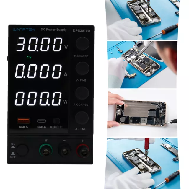 30V 10A Adjustable Switch-Mode Power Supply High-precision Three-window Display