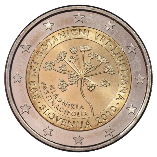 Slovénie 2 euros 2010 commémorative - Jardin botanique de Ljubljana - 200 ans
