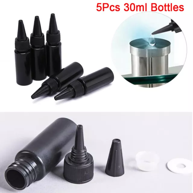 5pc 30ml Empty Resin Glue Dropper Bottles Liquid Refillable Storage ContaiYU_ Sp