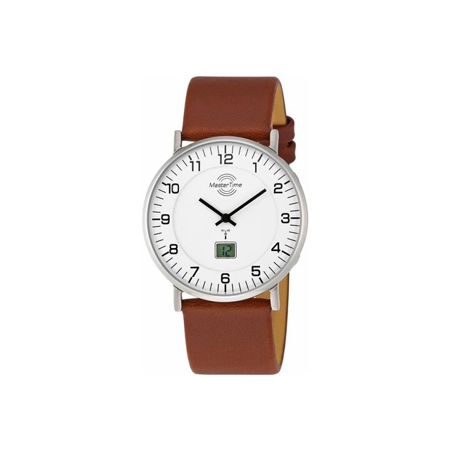 MASTER TIME Herrenarmbanduhr Funkuhr MTGS-10561-12L Leder 42 mm B-WARE