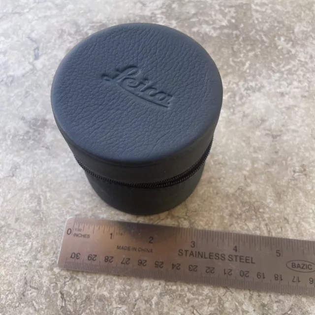 Leica Black Genuine Leather Lens Case. Mint Condition.