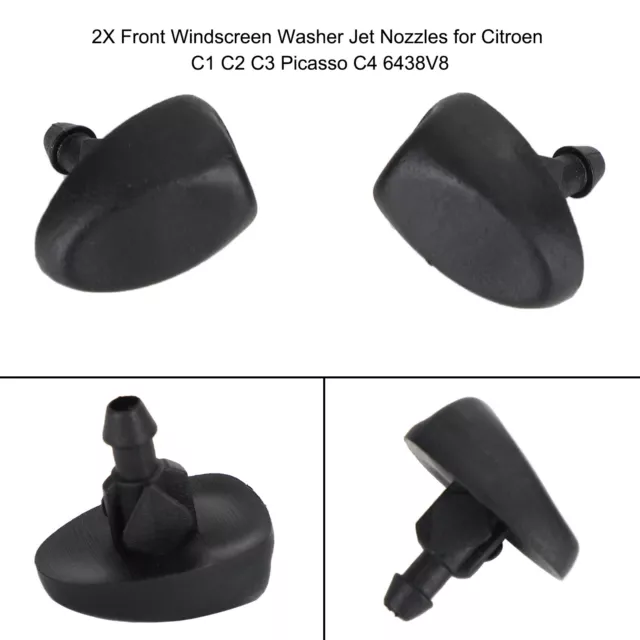 2 Front Windscreen Washer Jet Nozzles pour Citroen C1 C2 C3 Picasso C4 6438V8 E3