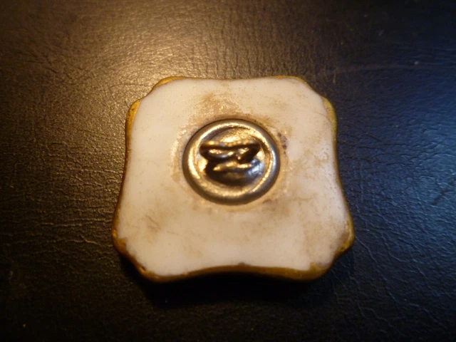 bouton ancien Porcelaine peinte doré et floral 25 mm 3