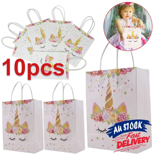 10pcs Candy Box Kids Bags Unicorn Birthday Bag Loot Party Treat Favour Paper