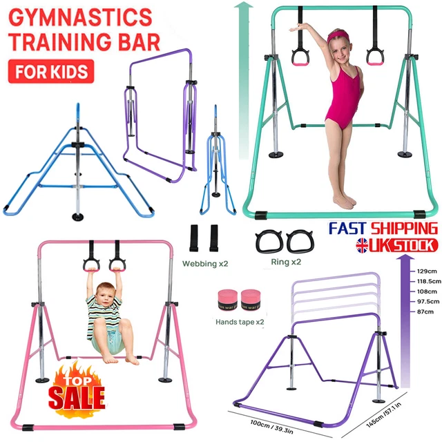 150LBS Kids Adjustable Gymnastics Horizontal Training Bar kid Gym Bars Equipment