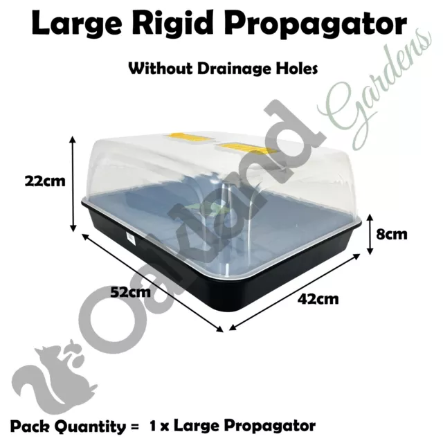 1 x 52cm Propagator Rigid Vented Cover Set Half Size Gravel Tray No Holes