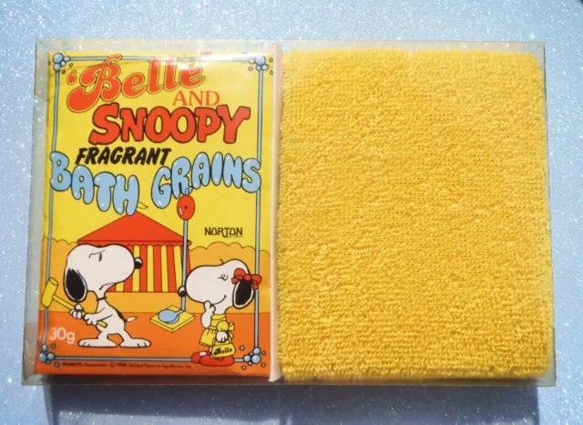 🛁 SNOOPY BELLE VINTAGE 1980 Sali da Bagno mini Asciugamano Bath Norton England 2