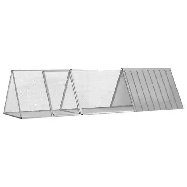 Cage pour lapin Gris 302,5x80,5x71 cm Acier galvanis�