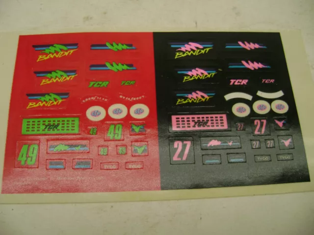 1991 Tyco Tcr Electric Ho Racing Bandit #49 & #27 Slot Cars Sticker Sheet 1991 Tyco Tcr Electric Ho Racing Bandit #49 & #27 Slot Cars Sticker Sheet