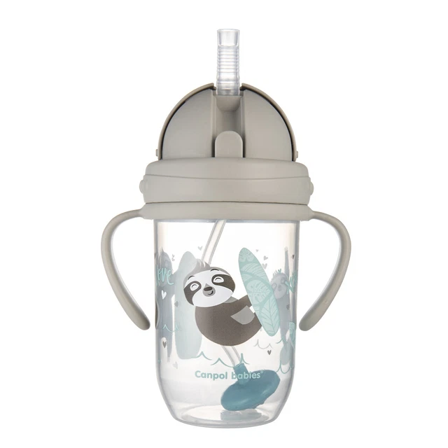 CANPOL Bébés Antigouttes Tasse Avec Alourdi Paille Exotique Animals, 6m 270ml