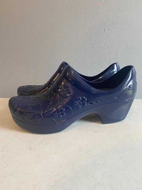 Dansko Womens Shoes Pixie Size 9.5 EUR 40 Blue Embossed Nursing Clog Pre Owned