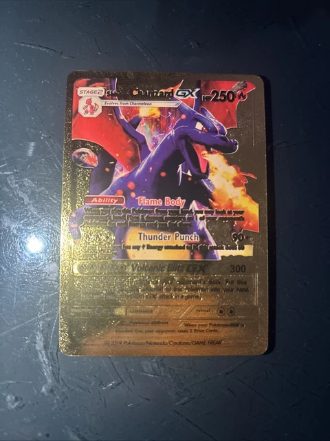 SHINING CHARIZARD GX Metal Gold Shiny Card Foil Pokmon Card Fan Art 1.51  - PicClick UK