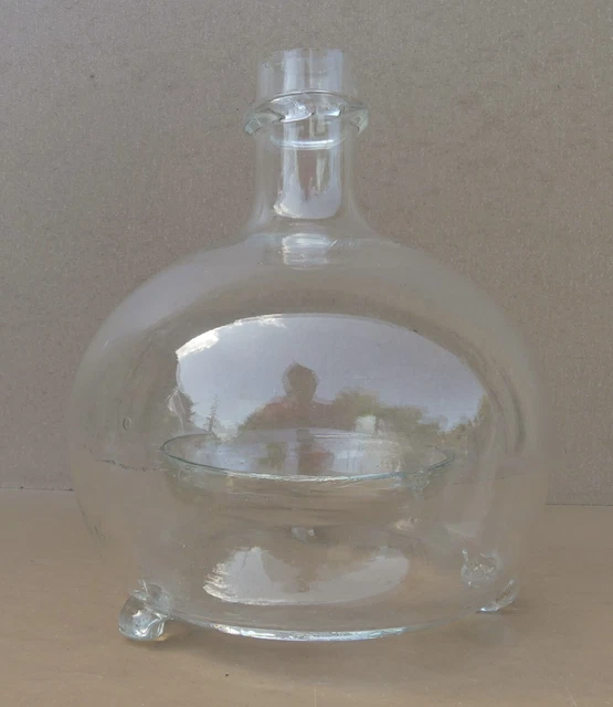 Gobe mouche piege a guepe en verre souffle avec son bouchon fin 19 eme