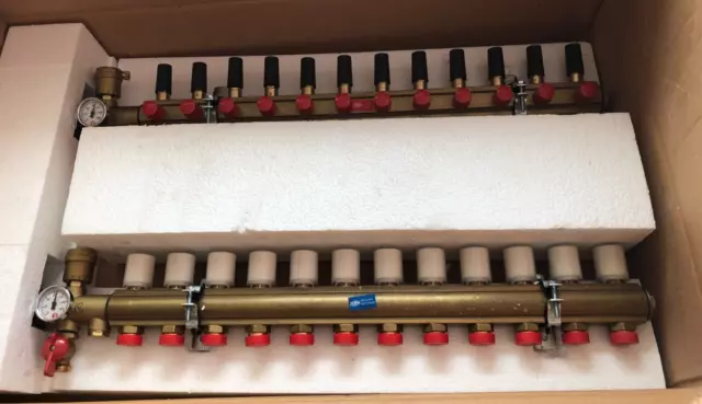 Zurn Qhpm-12  "Accuflow" 12 Port Preassembled Radiant Heating Manifold 12 Loop