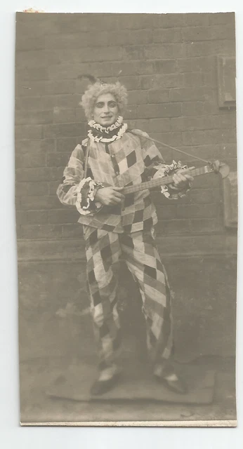 Photo Man Jester Clown Circus odd weird Spooky Photo Vintage