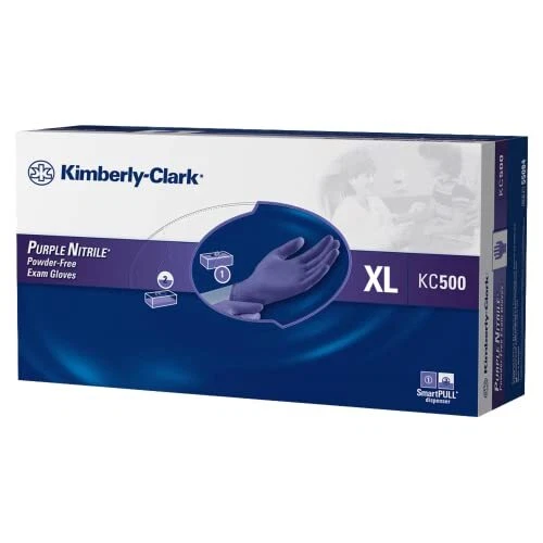 Halyard Purple Nitrile Exam Gloves, Ambidextrous, Nitrile, XL, Purple (Box of...