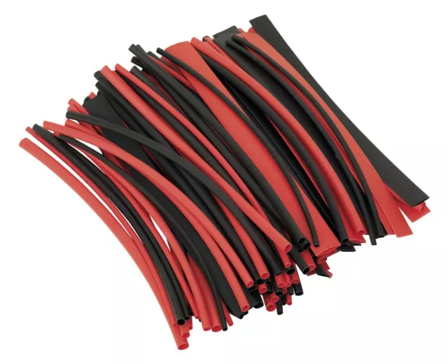 Sealey Heat Shrink Tubing Black & Red 200mm 100pc HST200BR