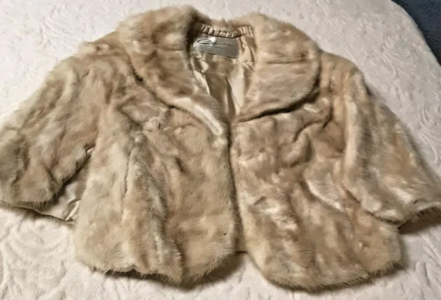 Vintage Capuelli California Real Fur Stole Cape Shawl Wrap Shrug