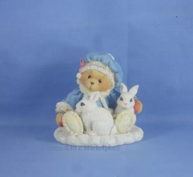 Enesco Cherished Teddies Sonja Holiday Cuddles Bear w/Rabbits 622818 NIB NOS