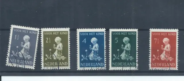 Netherlands stamps.  1940 Child Welfare used (CTO) SG 540 - 544 (AC180)