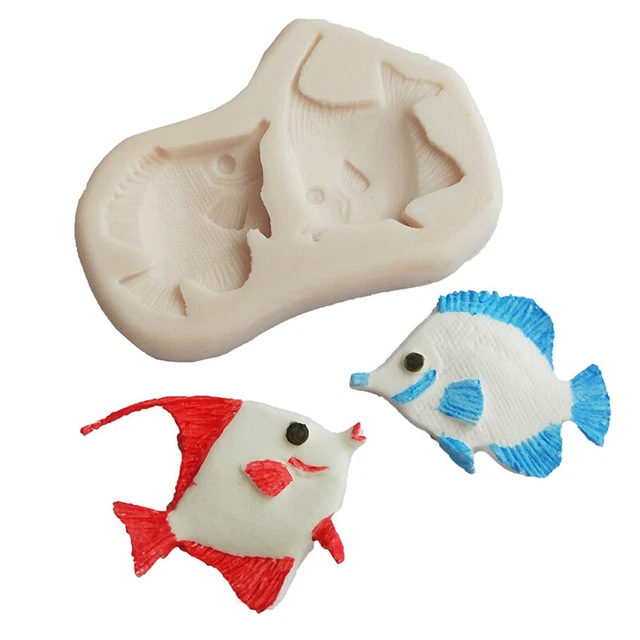 Stampo fondente silicone per pesci carino stampo per torta stampo per cioccolato stampo per sapone LM❤