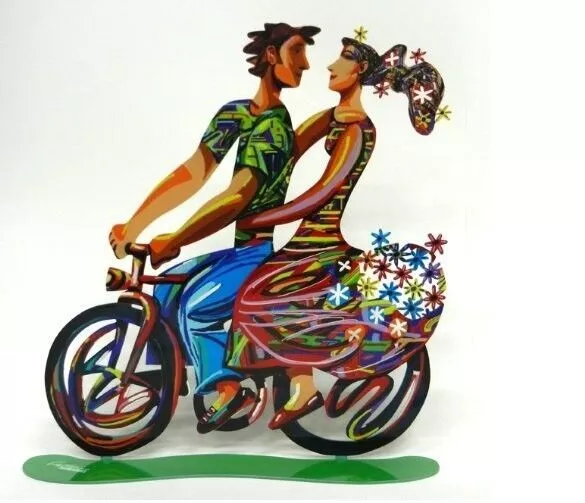 David Gerstein Pop Art Object Spring Ride Bicycle Riders Metal Sculpture Steel