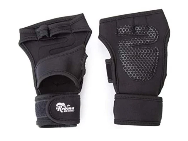 Rebma Fitness Gloves Weight Lifting Gym Workout Training Wrist Wrap Strap Medium