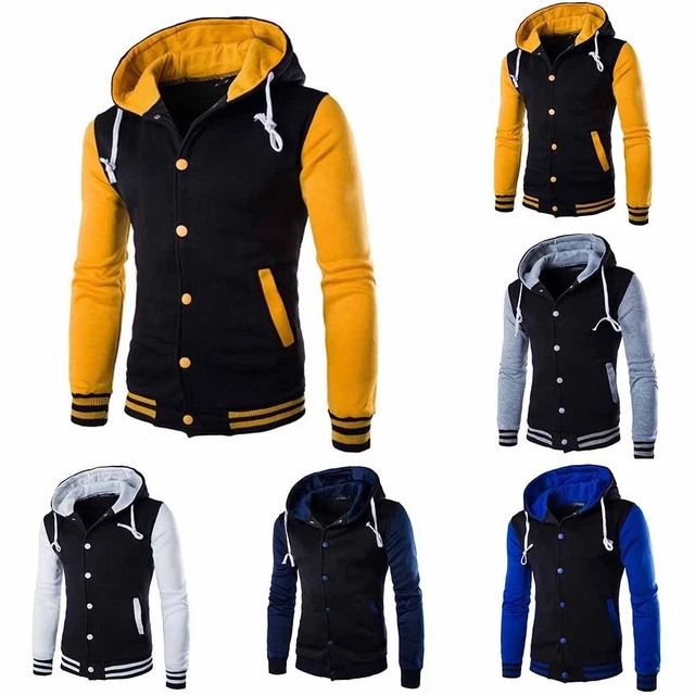 Giacche con Cappuccio Superiore Cardigan Baseball Soffice Per Autunno/Inverno