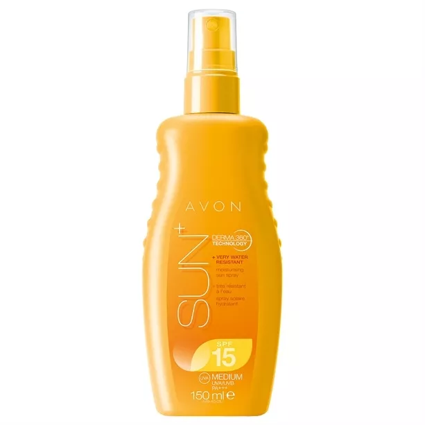 LOTION solaire en VAPO Tres resistante a l'eau SPF15 SUN + AVON NEUF