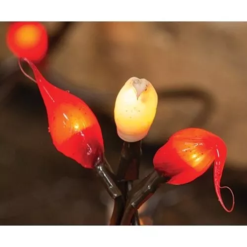NEW RED CREAM SILICONE BULB LIGHT STRAND Bulbs 50 Ct Cord Crafts Decor Holiday