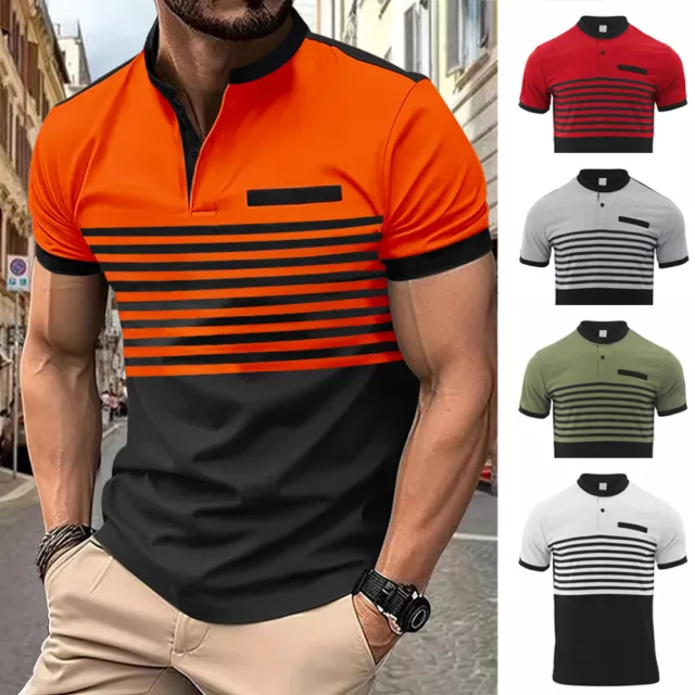 Top Da Uomo T-Shirt Jersey Tunica T-Shirt Camicetta Manica Corta Casual -