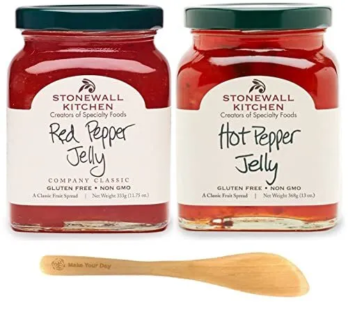 Red Pepper Jelly and Hot Pepper Jelly 11.75 Ounce Pack of 2 - with Make Your ...
