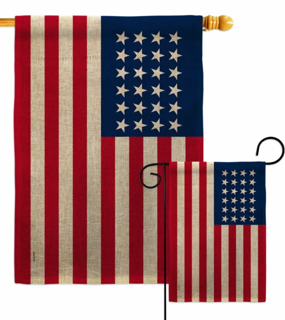 United States 1822-1836 Burlap Garden Flag Americana Old Glory Yard House Banner