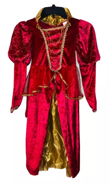 Rubies Girls Red Gold Victorian Halloween Costume Long Dress Size Small