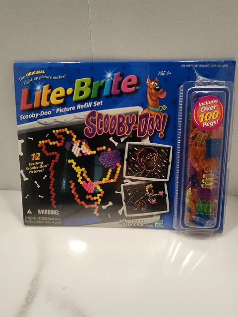 Lite Brite Picture Refill Set Scooby Doo Includes 12 Sheets & Pegs  great colors