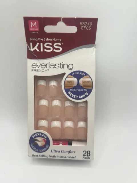 Kiss Everlasting French Nails Medium Length- New Damaged Box