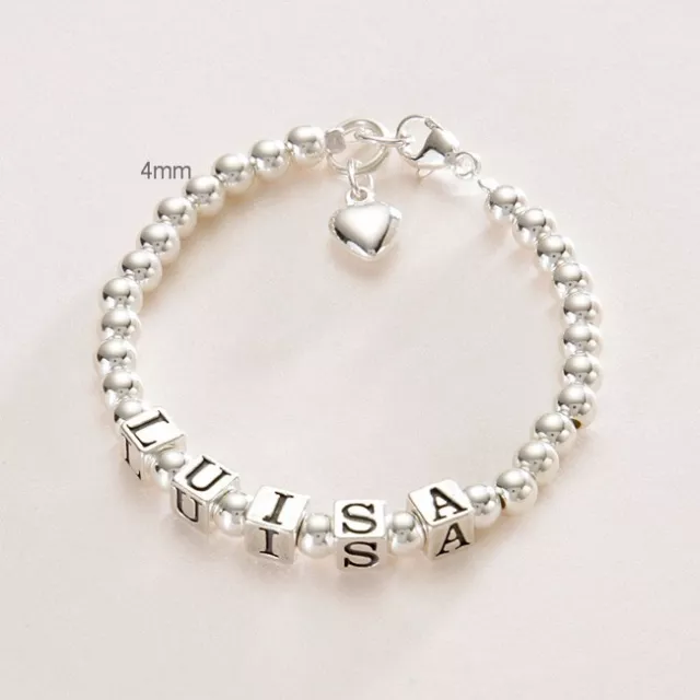 Sterling silver Personalised Bracelet Boys Girls Named i.d. Jewellery, Any Name!