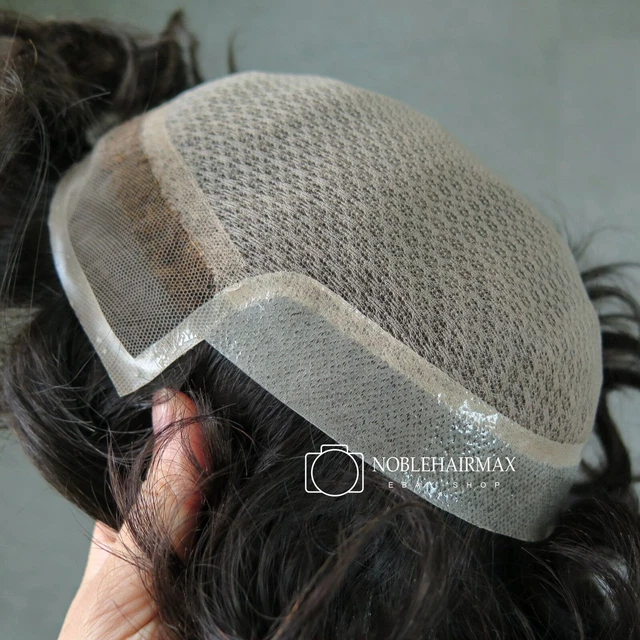 SILK INJECTION LACE Mens Human Hair Replacement System Toupee Hairpiece