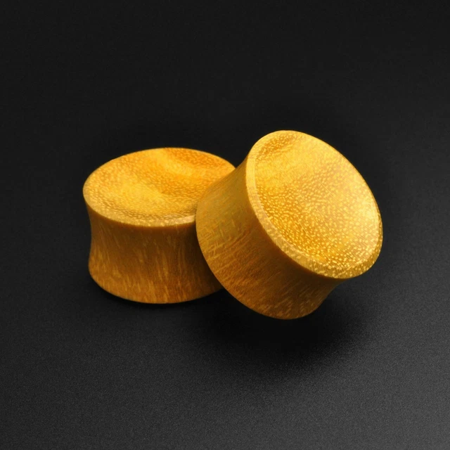 Jackfruit Wood Double Flare Concave Plug Handmade Organic Ear Gauges