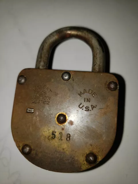 vintage brass elgin combination lock- no combination 2
