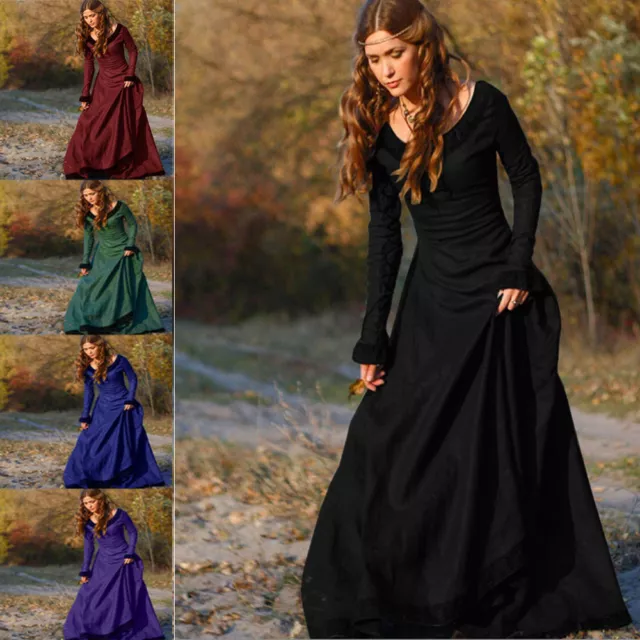 Cosplay Womens Vintage Medieval Dress Costume Princess Renaissance Gothic Dress