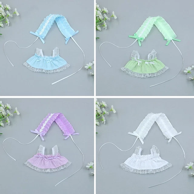 Idol Doll Outfit Mini Clothes 20cm Doll Clothes Cute Headband Fashion Dress
