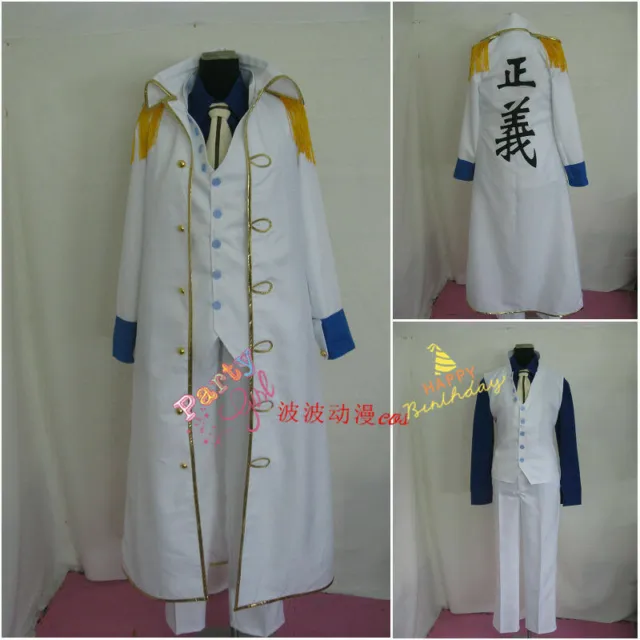 One Piece Marines Admiral Kuzan Admiral Aokiji Uniform Set Cosplay Costume